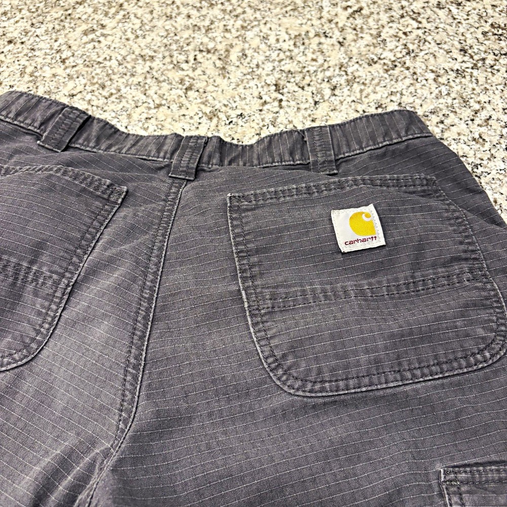 Carhartt Cargo Work Pants Mens 33x30 Gray Ripstop Relaxed Fit Utility Hiking